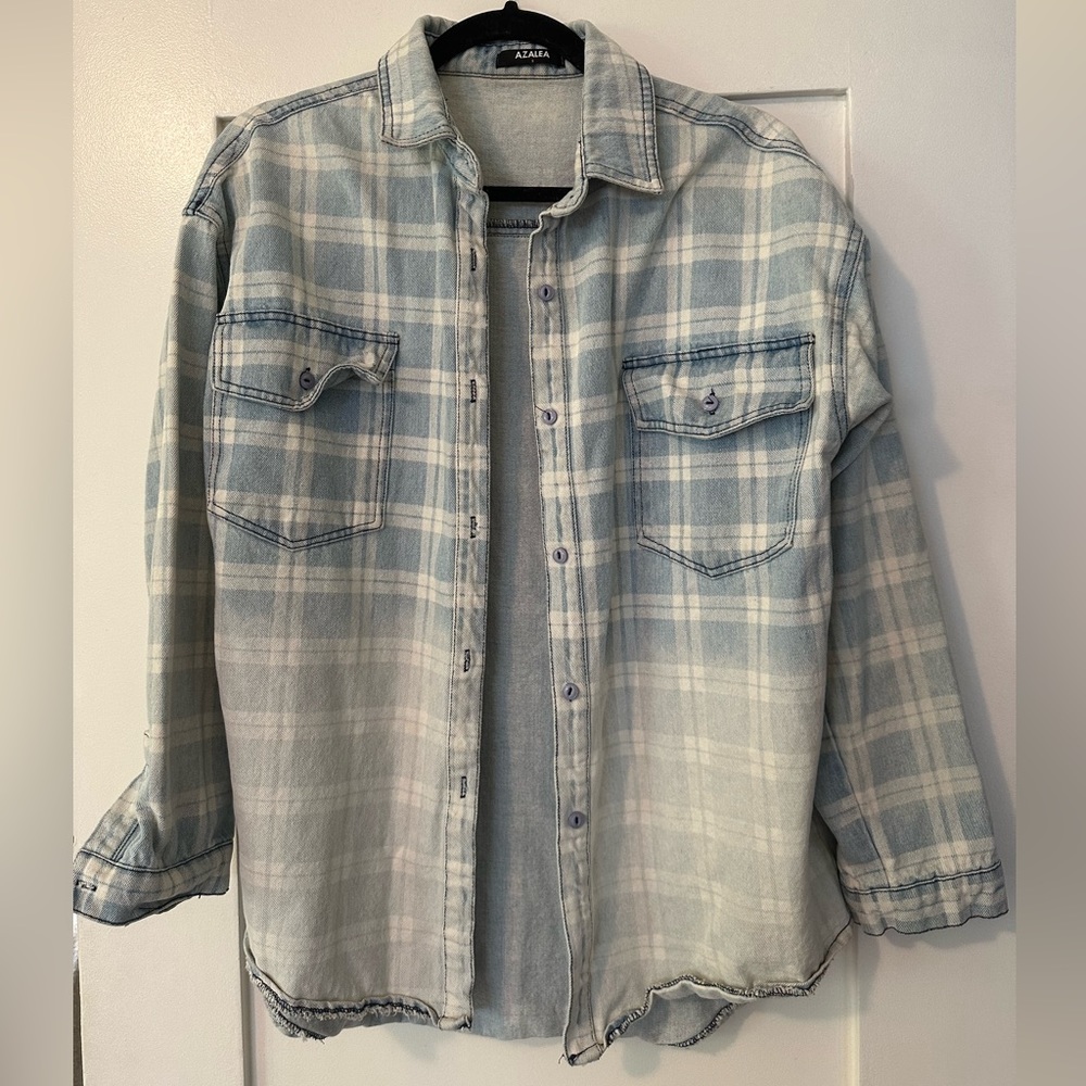 Azalea printed and faded denim jacket
